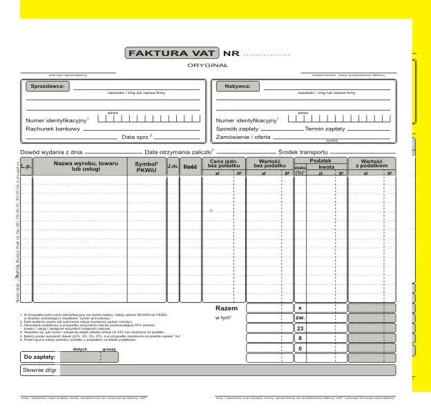 faktura dokument biznesowy