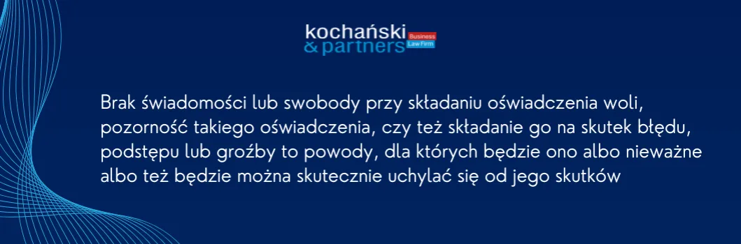 Najczęstsze błędy w oświadczeniach woli infografika