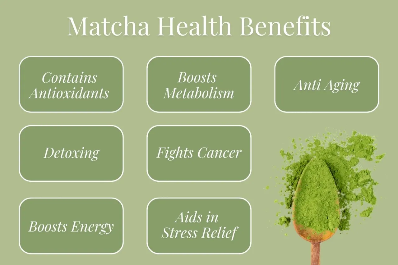 Matcha health benefits infographic