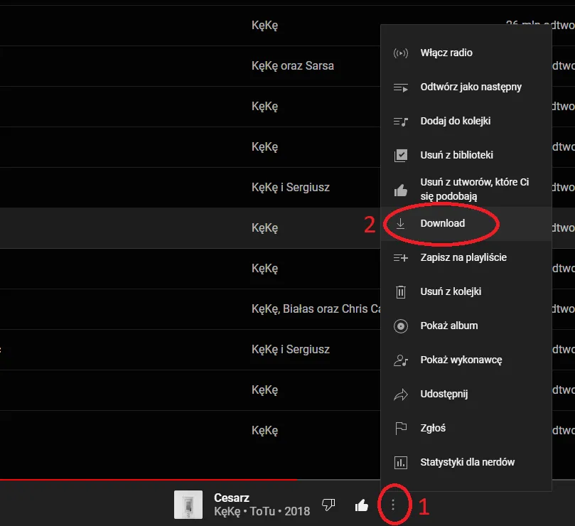 Pobieranie muzyki z YouTube na telefon Android