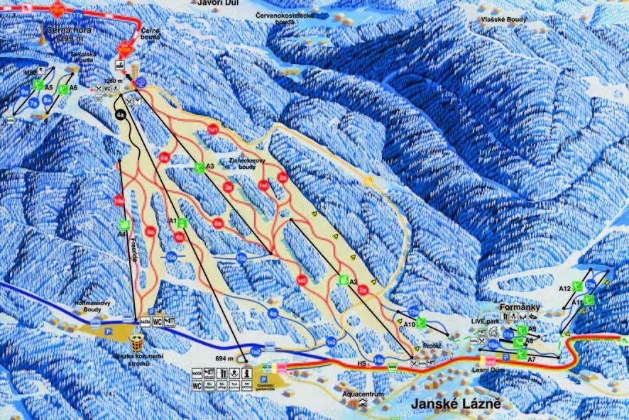 Mapa SkiResort Čern&aacute; Hora Pec