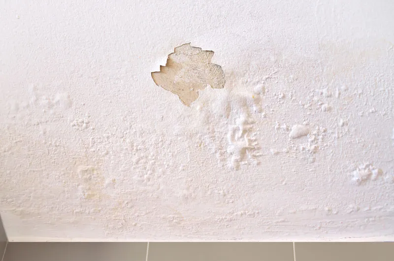 uszkodzona ściana po wycieku instalacji