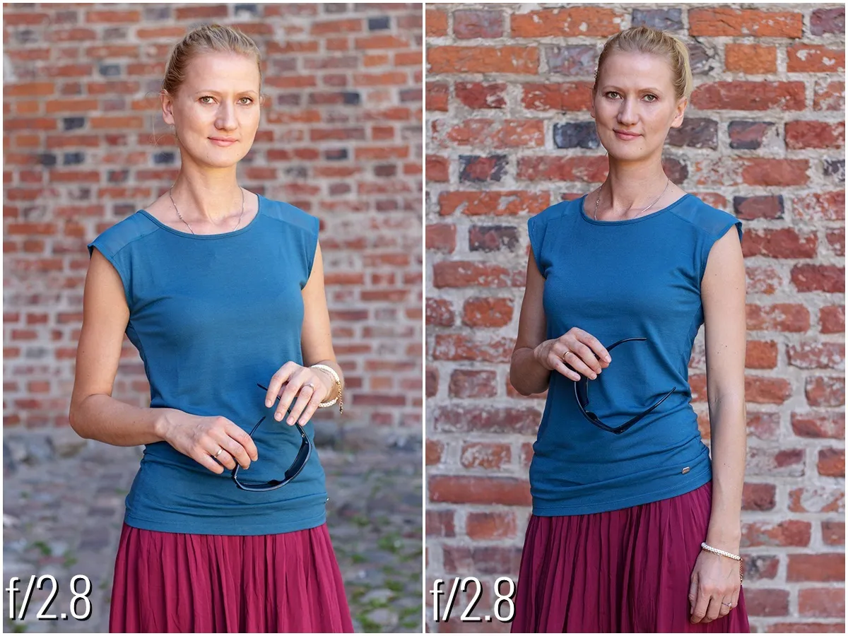 porównanie portretu z rozmytym i ostrym tłem