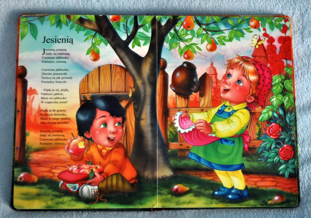 Maria Konopnicka z dziećmi ilustracja