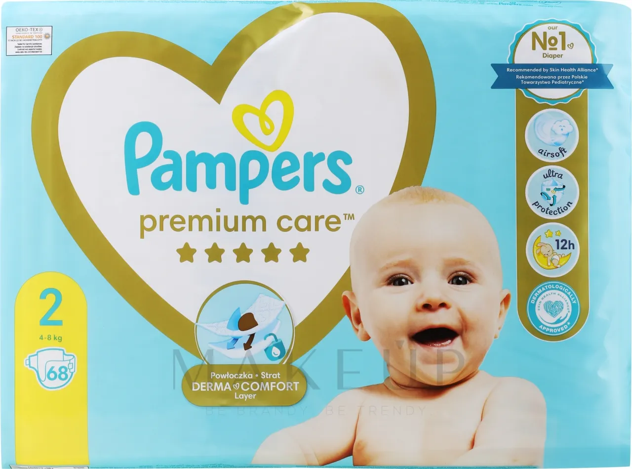 Happy baby in Pampers Premium Care
