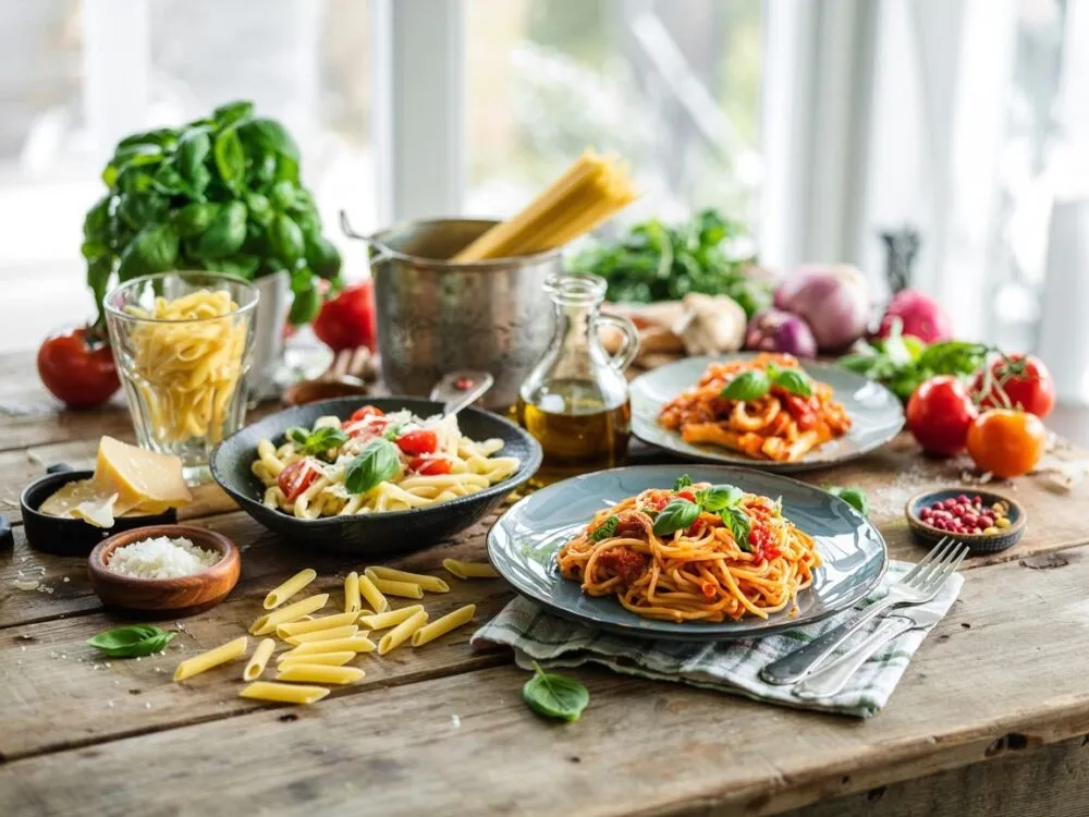 różnorodne dania z makaronu, inspiracje kulinarne