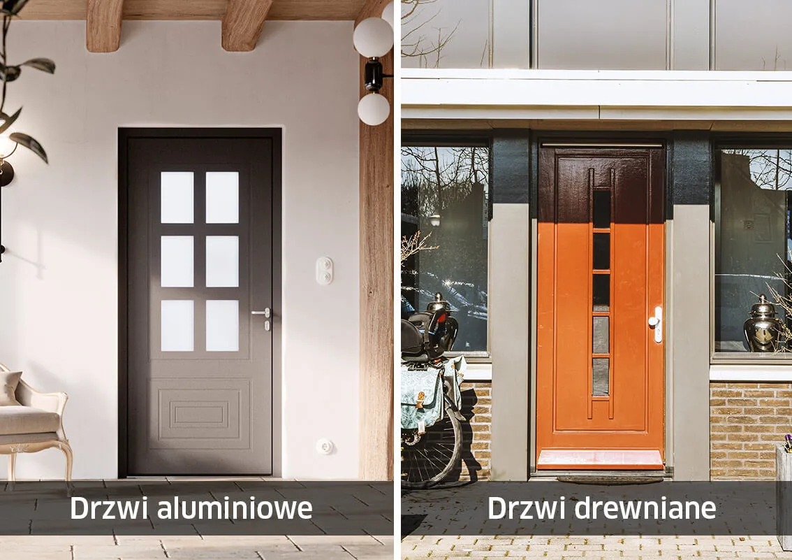 Drzwi zewnętrzne stalowe drewniane aluminiowe porównanie