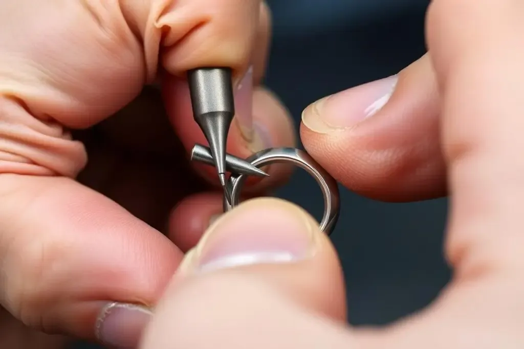 Jubiler powiększanie obrączki proces