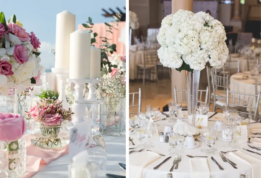 Kompozycje kwiatowe na st&oacute;ł rocznicowy