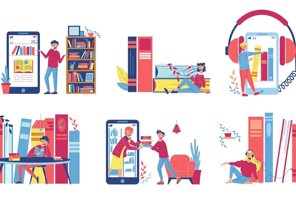 Różne formaty książek: papierowa, e-book, audiobook