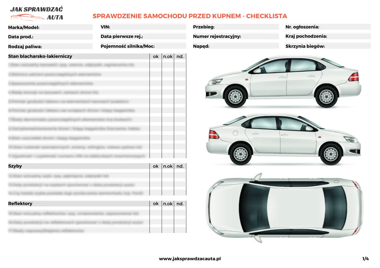 Lista kontrolna przed zakupem samochodu używanego