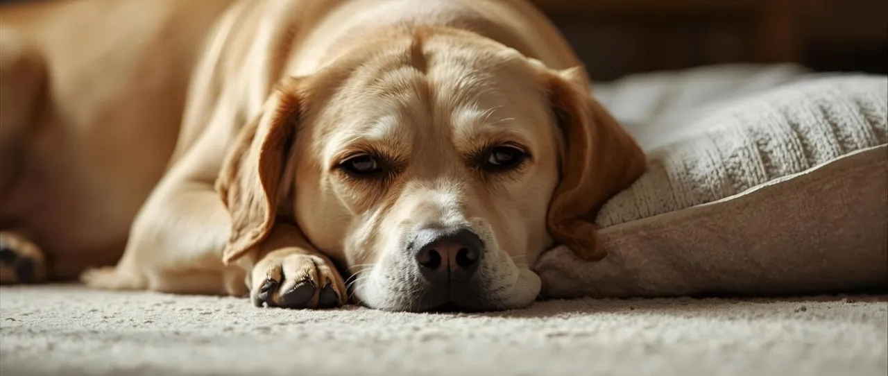 Pies z objawami zatrucia apatia