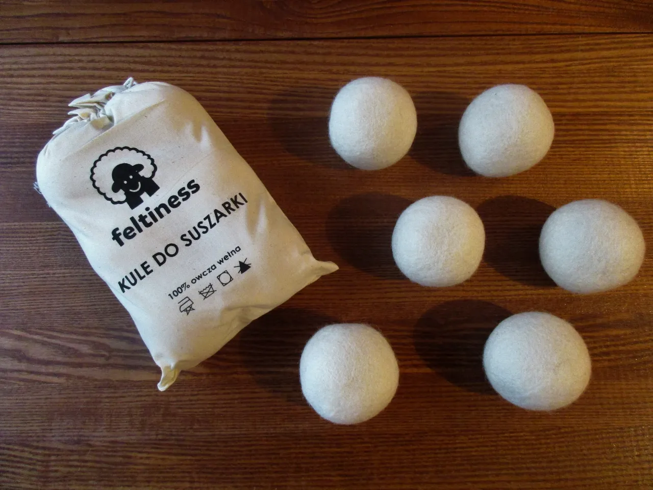 wełniane kule do suszarki z olejkami eterycznymi