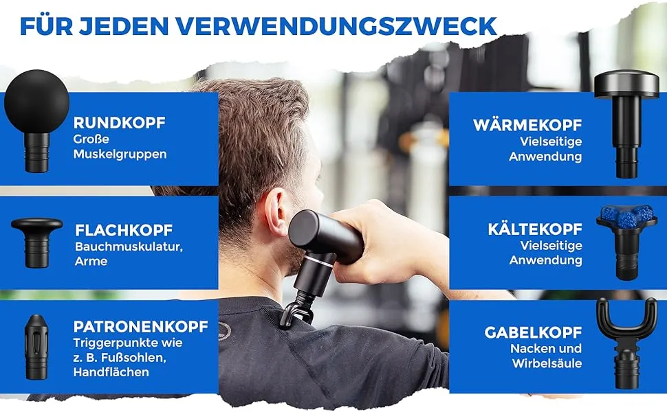 Pistolet do masażu parametry techniczne infografika