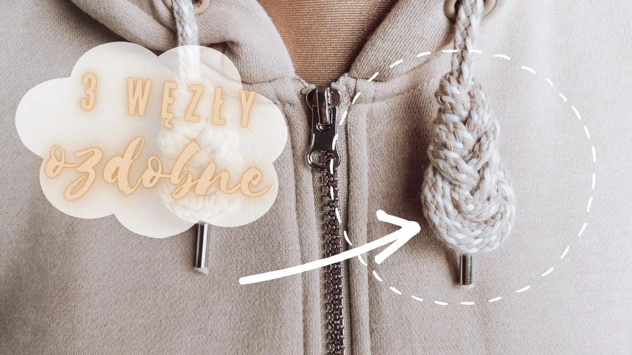 r&oacute;żne sposoby wiązania sznurka w bluzie, estetyczne węzły bluza