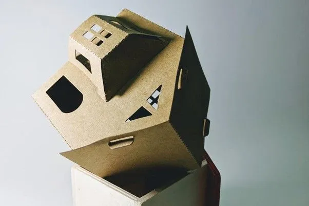 planowanie domku z kartonu, materiały do domku z kartonu