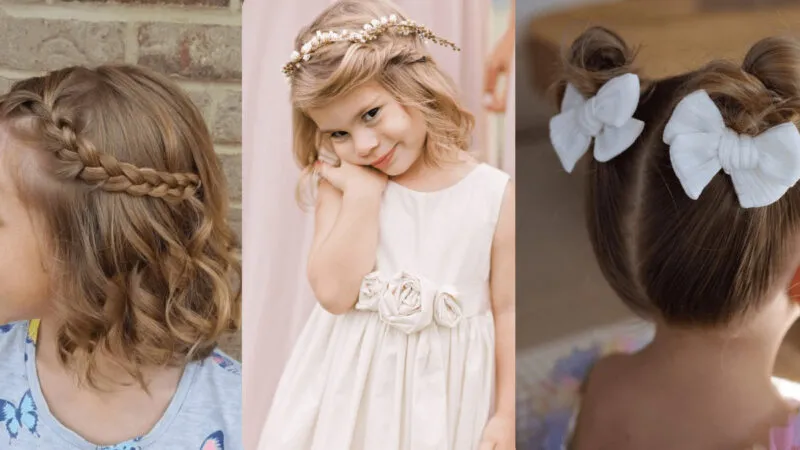 Fryzury komunijne kr&oacute;tkie włosy z opaską