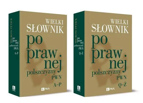 Wielki słownik poprawnej polszczyzny PWN książka na biurku