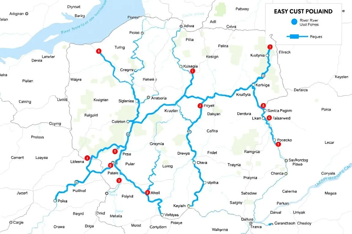 mapa spływ&oacute;w kajakowych podlasie