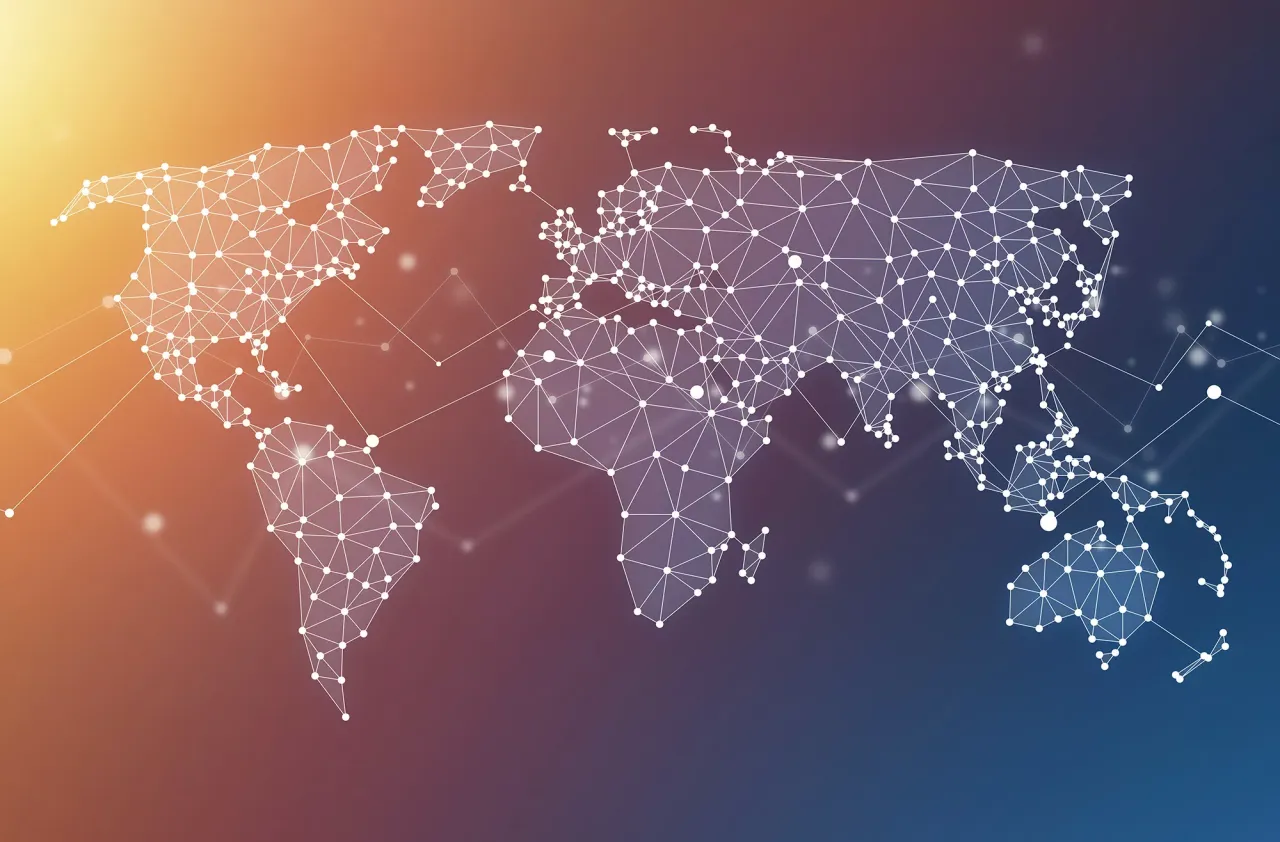 globalizacja sieć powiązań świat mapa