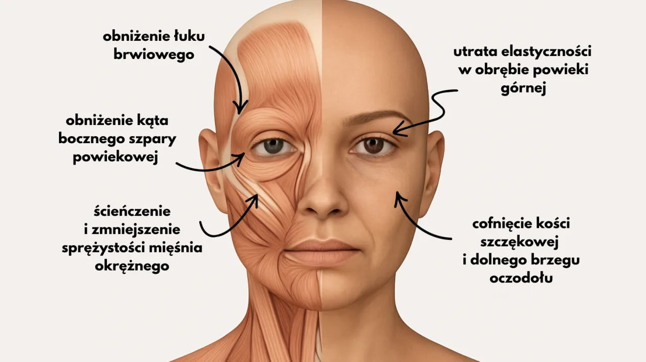 anatomia skóry pod oczami