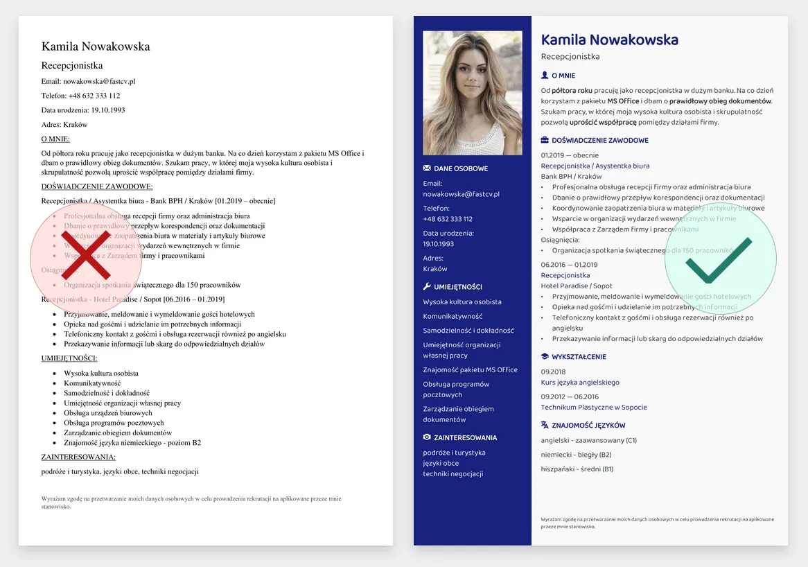 przykładowe CV sekcja doświadczenie