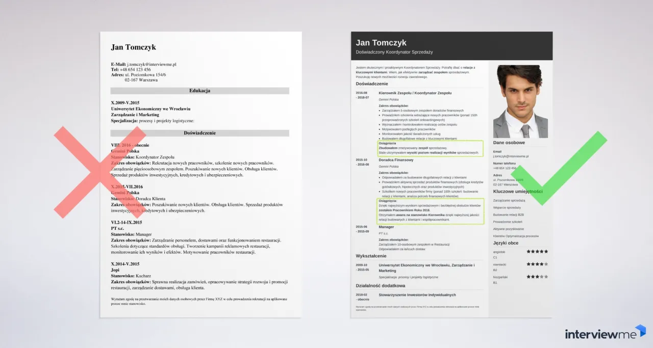 różne opcje pisania CV porównanie