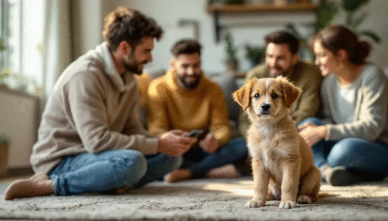 szczeniak na treningu z właścicielem