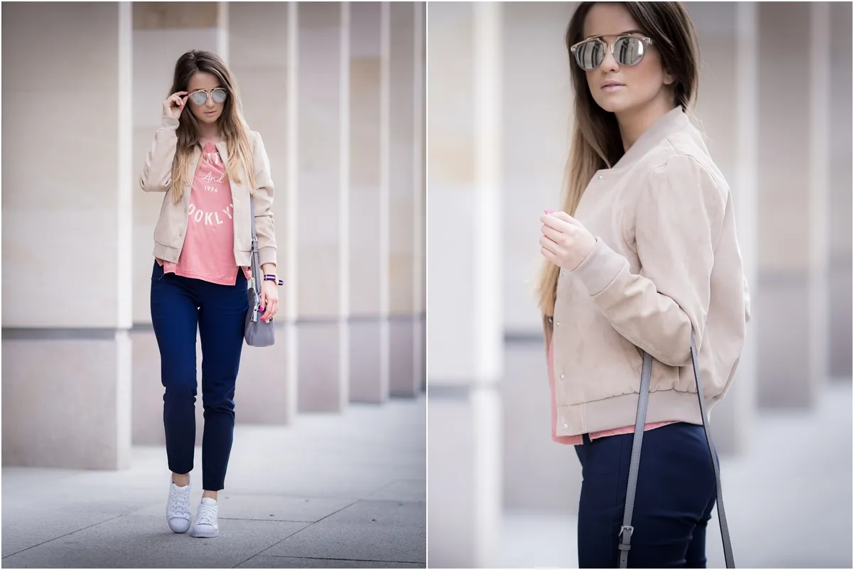 Stylizacje granatowe spodnie kolory