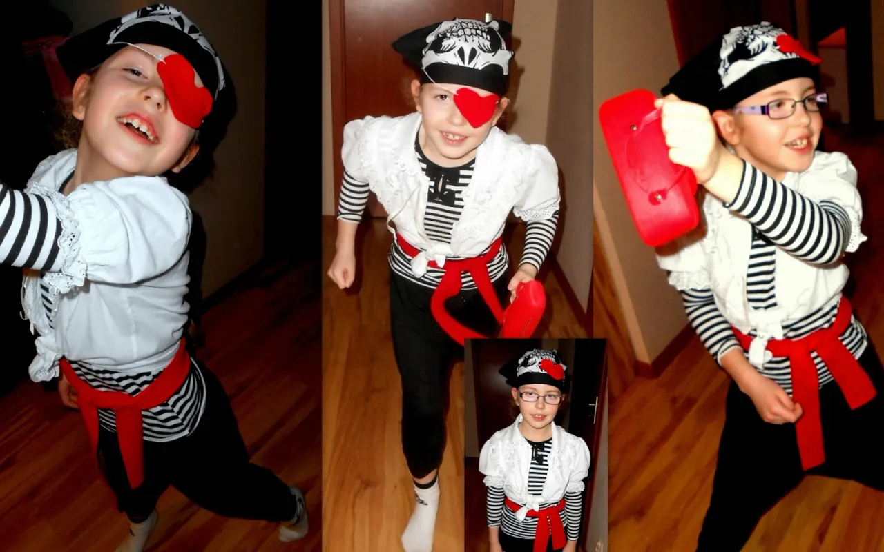 Str&oacute;j piratki dla dziecka DIY