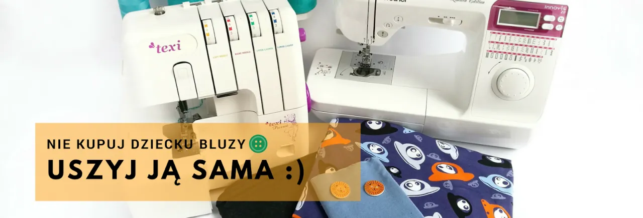 Wszywanie ściągaczy do bluzy dziecięcej krok po kroku