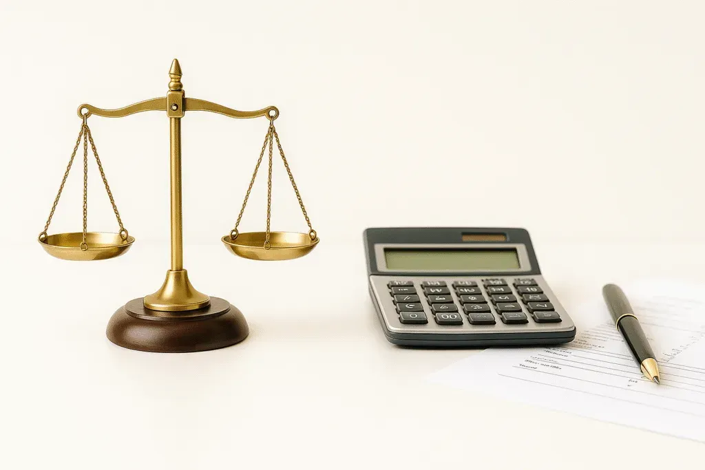 kalkulator koszt&oacute;w sądowych, waga sprawiedliwości