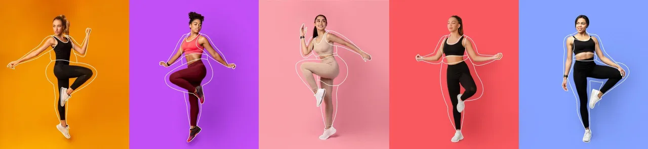 Różne formy aktywności cardio: pływanie, jazda na rowerze, taniec