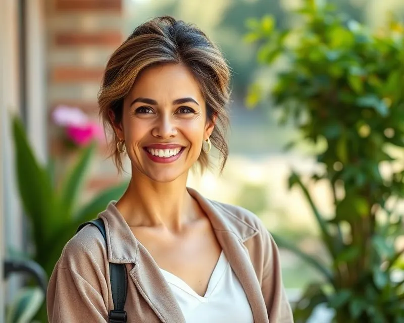 kobieta uśmiechnięta zadbane włosy promienna cera