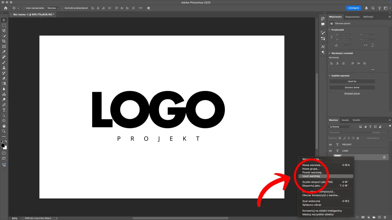 interfejs photoshop tworzenie logo