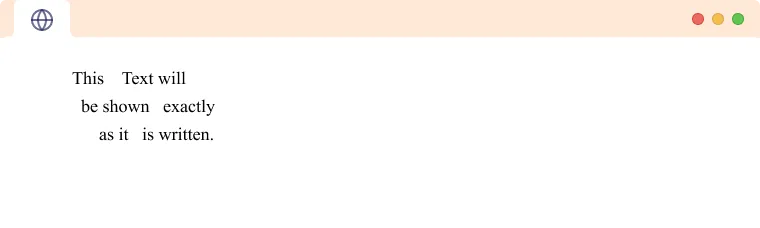 HTML pre tag example