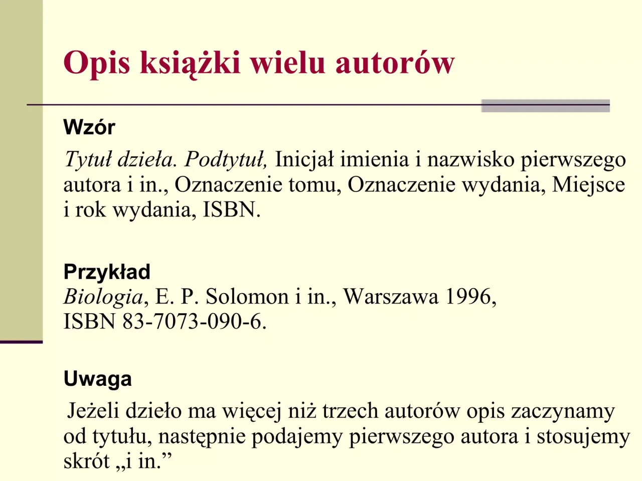 przykłady oznaczeń wydań w książce