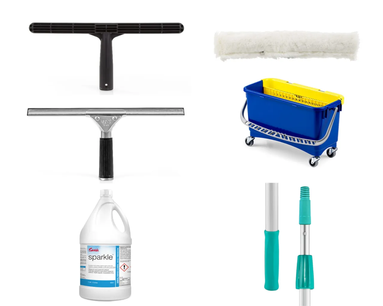 profesjonalny zestaw do mycia okien ściągaczką