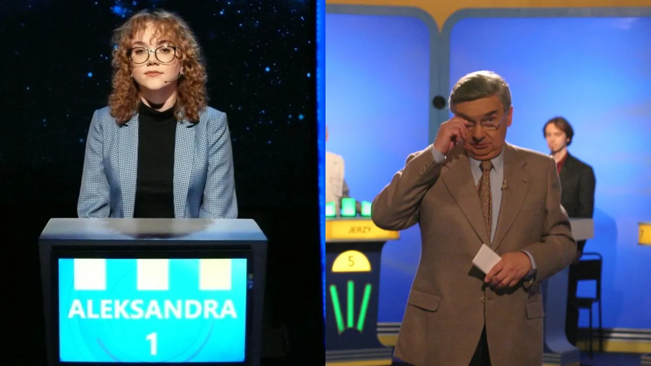 Młoda uczestniczka Aleksandra, od kiedy jest jeden z dziesięciu, obok wzruszonego prezentera Jerzego.