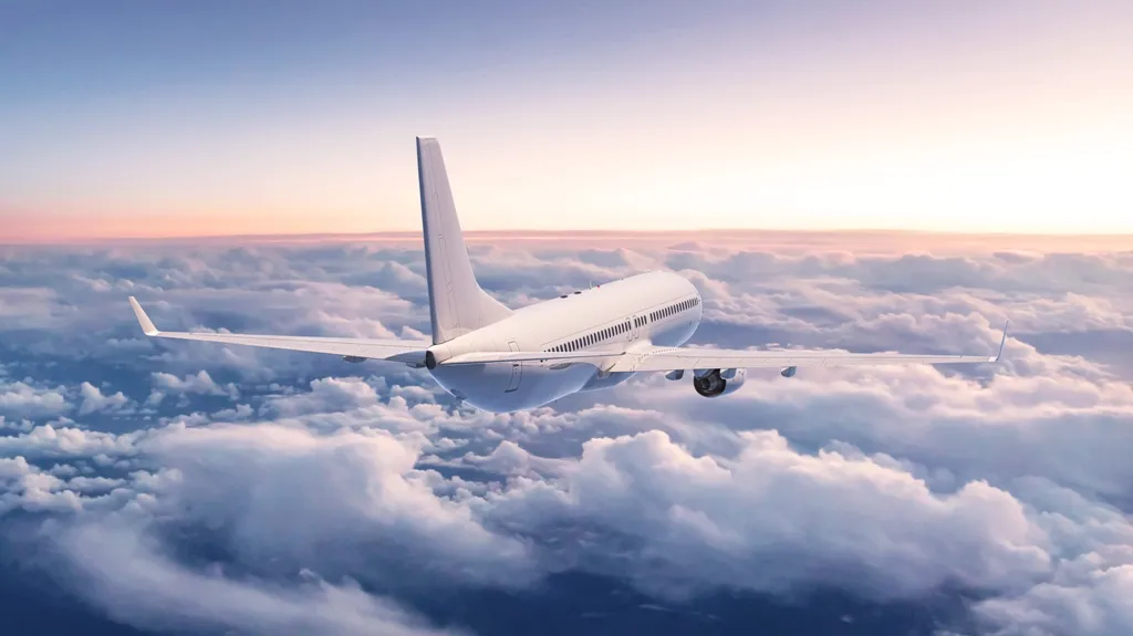 Samolot w locie nad chmurami