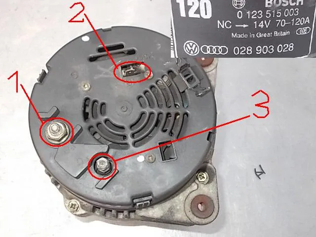 alternator schemat oznaczenia zacisków