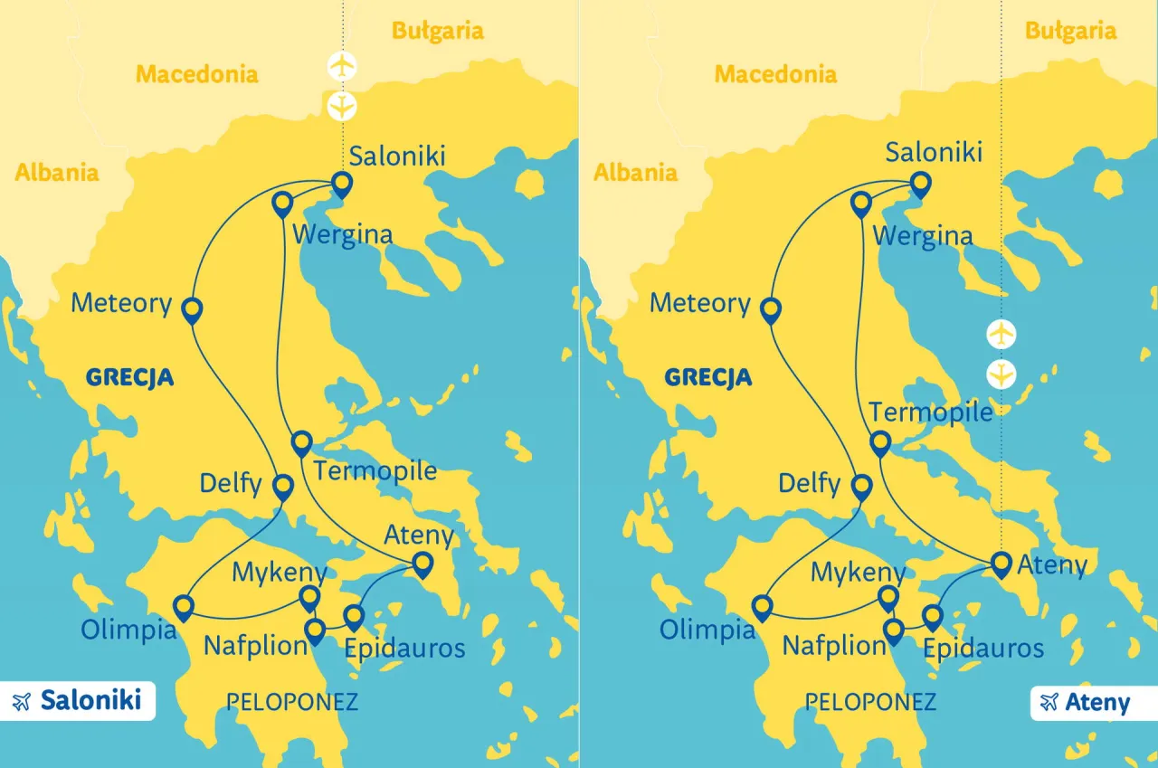 Biuro podr&oacute;ży specjalizujące się w Grecji, mapa Grecji, wakacje w Grecji