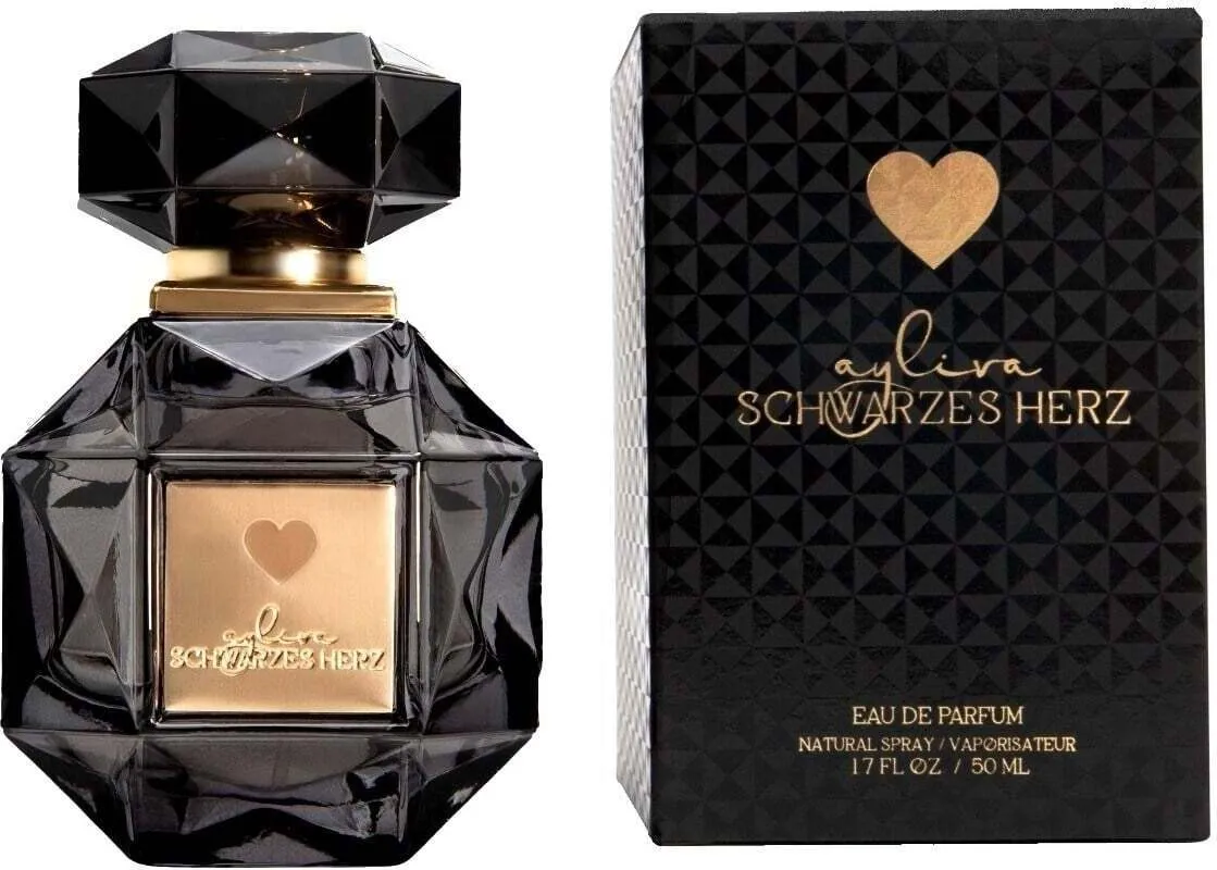 Ayliva Parfum Schwarzes Herz und WEISSES HERZ Flaschen