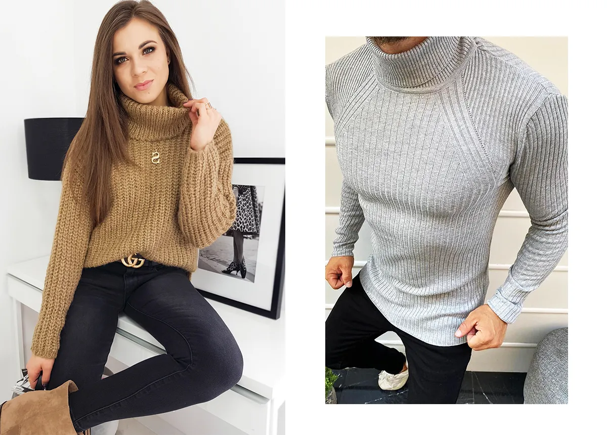r&oacute;żne swetry damskie i męskie, stylizacje swetry