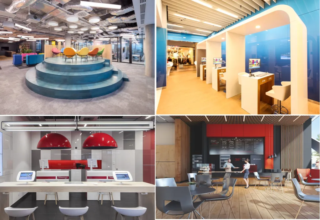 wnętrze placówki bankowej w trakcie urządzania