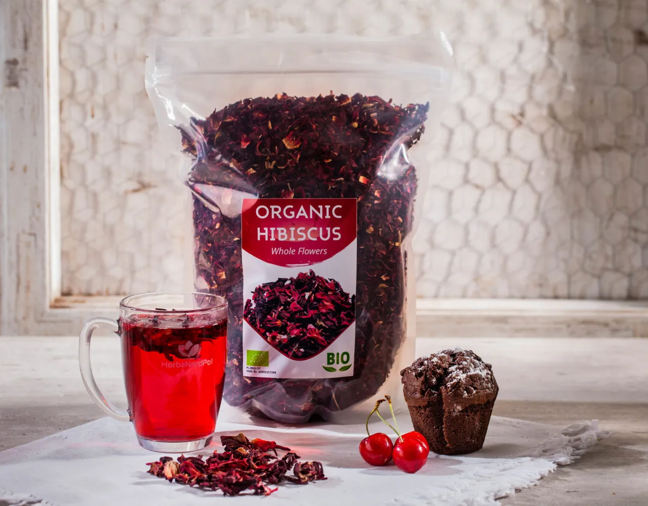 suszone kwiaty hibiskusa karkade