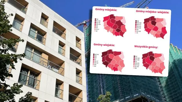 Mapa czas oczekiwania mieszkanie komunalne Polska