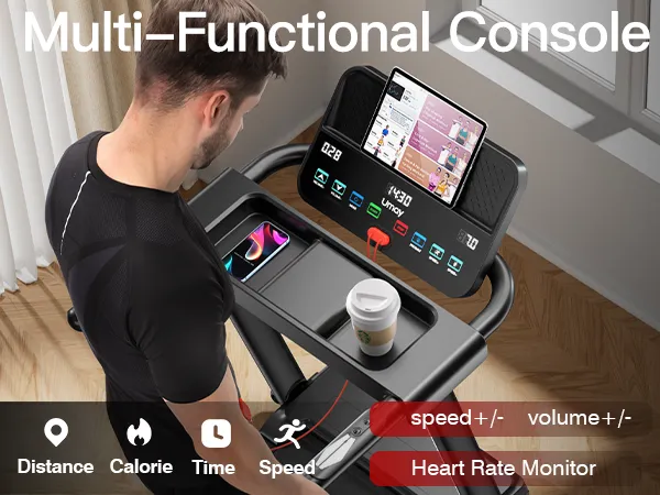 Panel sterowania bieżni z wyświetlaczem tętna i prędkości