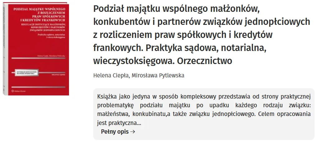 Sądowy podział majątku wsp&oacute;lnego