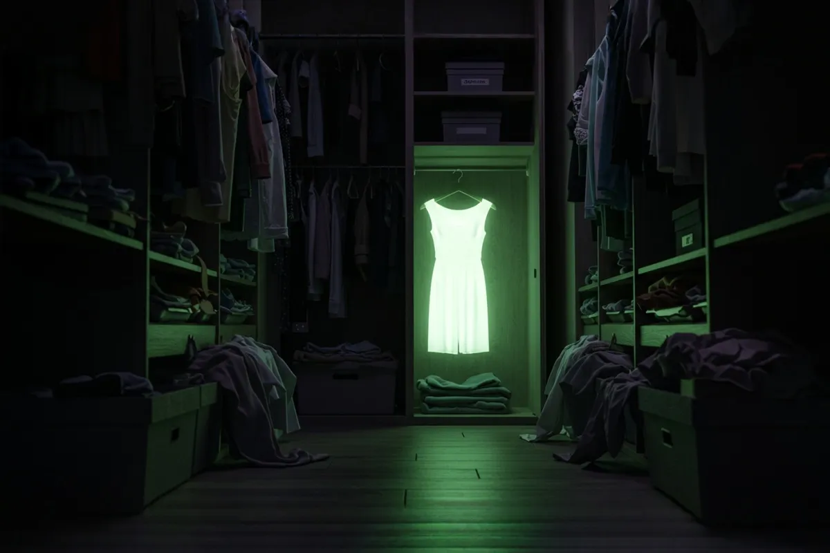 kobieta przed pełną szafą nie mam się w co ubrać humor